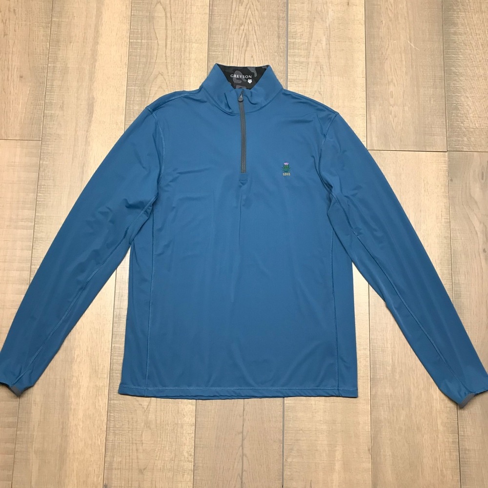 Greyson 1/4 Zip Pullover Mens Size M Blue Golf Performance Tate Rochester Club